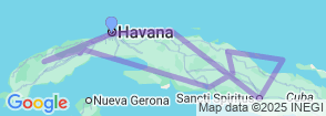 10 Days Relaxed Through Havana West & Central Cuba Map