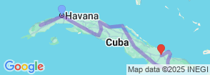 14 Days Experience Cuba Tour from West to East Map