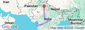 Pench, Kanha Tiger Safari & India Temple Treasures Map