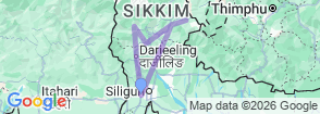 Eastern Himalayas, Gangtok to Darjeeling Experience Map