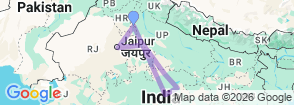 Golden Triangle Tour with Bandhavgarh Map