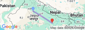 Varanasi Experience from Delhi Map