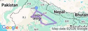 North India Tour Package - 12 Days Map