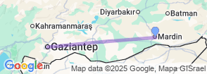 Daily Gaziantep City Tour from Mardin Map