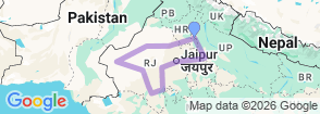 Rajasthan and Taj Mahal Tour Map