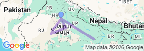 Eternal Varanasi & Taj Mahal Experience Map
