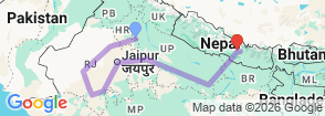 Rajasthan with Nepal Tour Map
