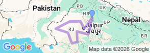 Rajasthan Tour from New Delhi Map