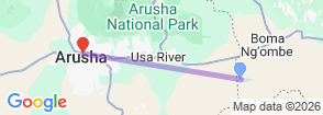 Arusha: Kilimanjaro Airport (JRO) Taxi & Transfers to Arusha Map