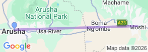 Arusha or Moshi : Hot Spring, Waterfall & Coffee Farm Tour Map