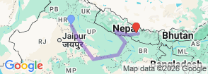 North India and Nepal Trip Map