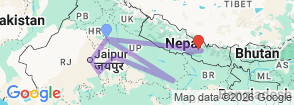Premium India and Nepal Tour Map