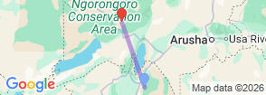 2 Days Tanzania sharing or Group Joining safari tour to Tarangire and Ngorongoro Map