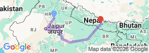 India & Nepal Epic Trails By G Experiences Map