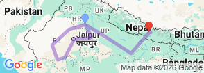 North India & Nepal Trails By G Experiences Map