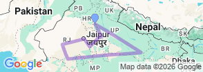 Grand India Heritage & Ranthambore Safari Trail By G Experiences Map
